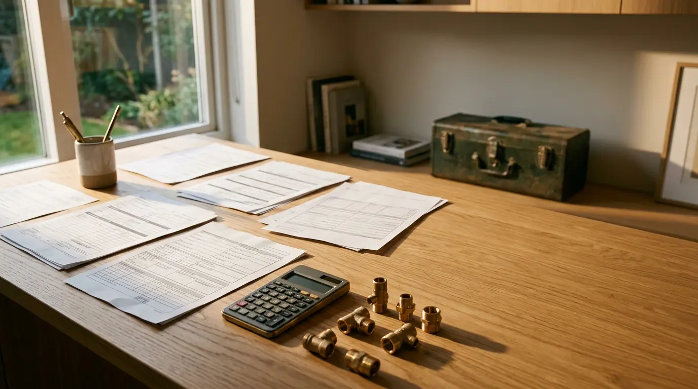 Documents administratifs et factures de plomberie pour assurance habitation