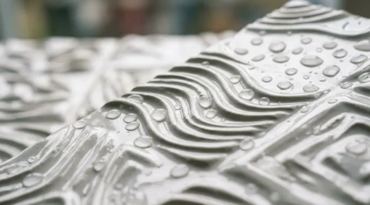 Carrelage en relief avec détails texturés et jeux de lumière