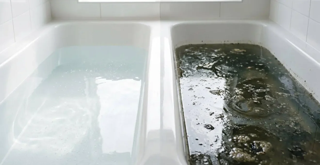 Comparaison visuelle entre produits adaptés et inadaptés pour baignoire balnéo
