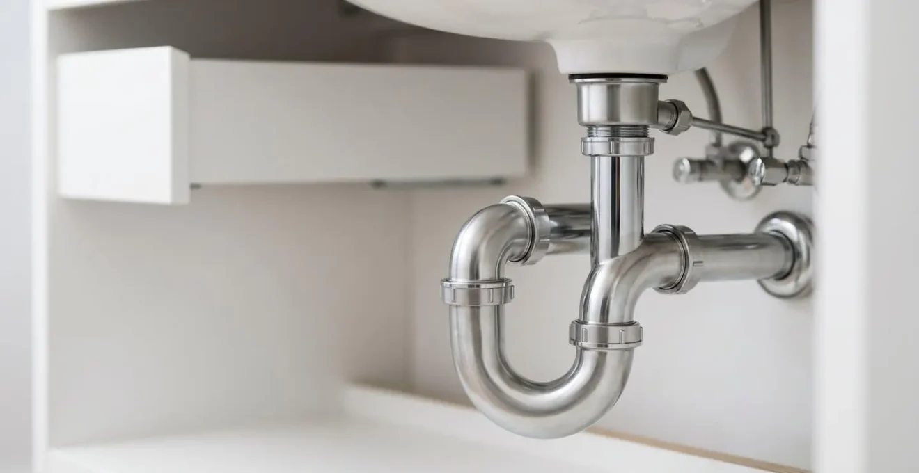 Installation d'un siphon déporté sous vasque avec système gain de place