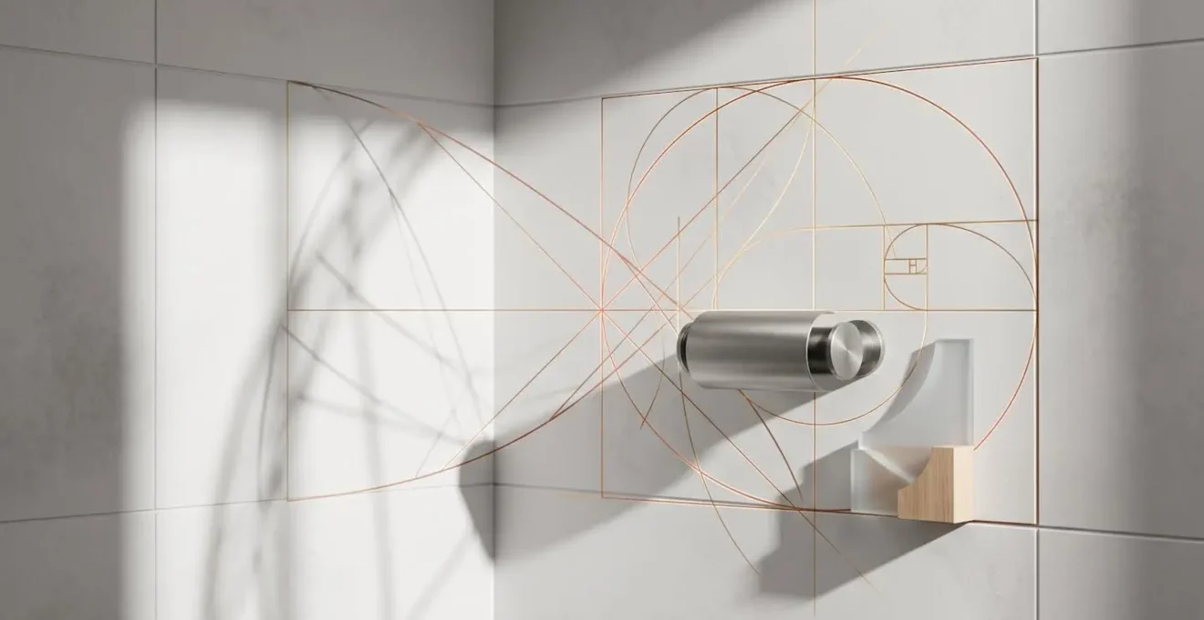 Schéma technique montrant le positionnement optimal d'un porte-papier WC selon l'ergonomie